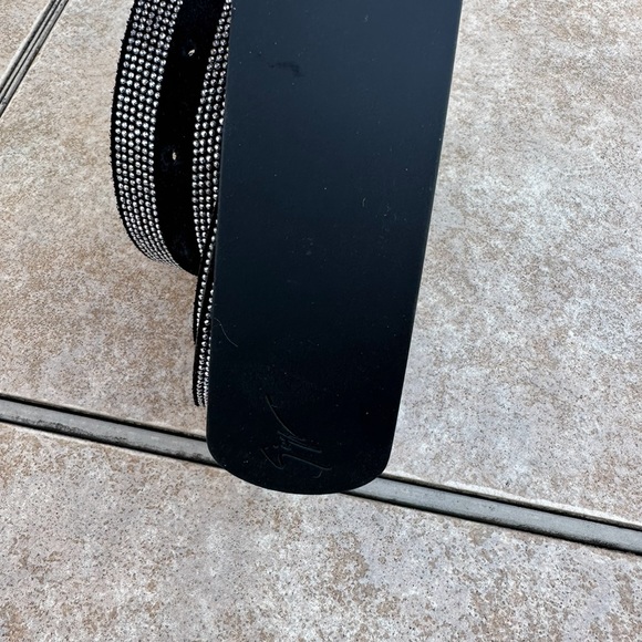 Giuseppe Zanotti studded leather belt silver w black buckle - Picture 4 of 16